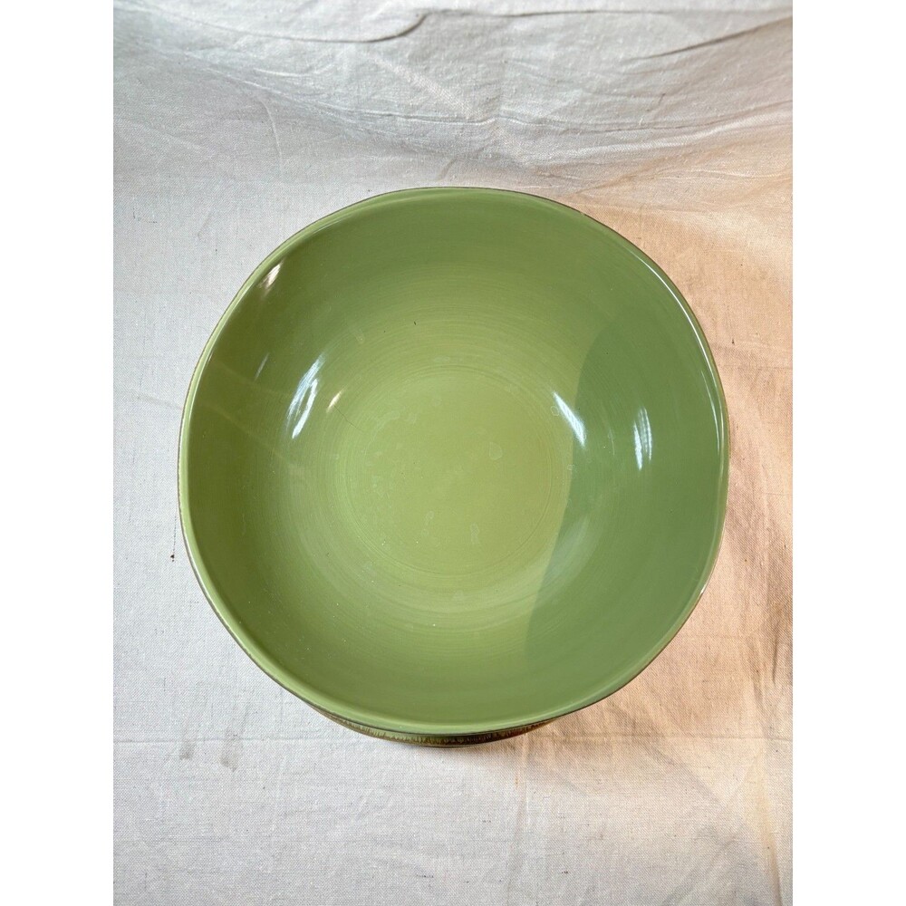 Pier 1 Elemental Sage Green Earthenware 11.75” Plates (2) & 10.75" Bowl Set - Picture 2 of 11
